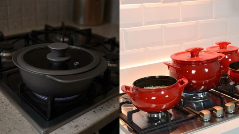 Comparativo visual entre a panela 100% cerâmica Oxford Linea e a Ceraflame Premiere Joy para decidir qual a melhor marca